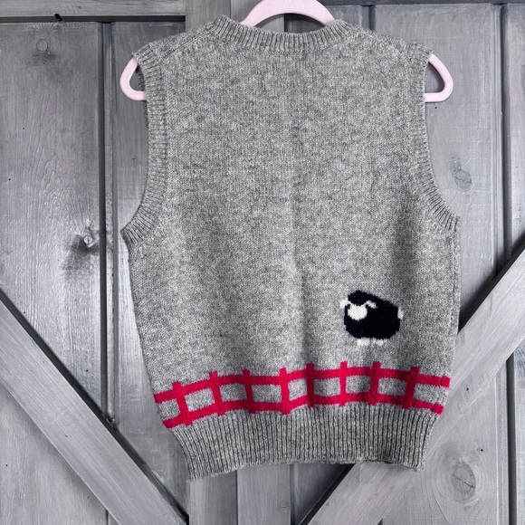 VTG Robert Scott LTD 100% Shetland Wool Scotland Sheep Vest Black Sheep - Picture 6 of 6